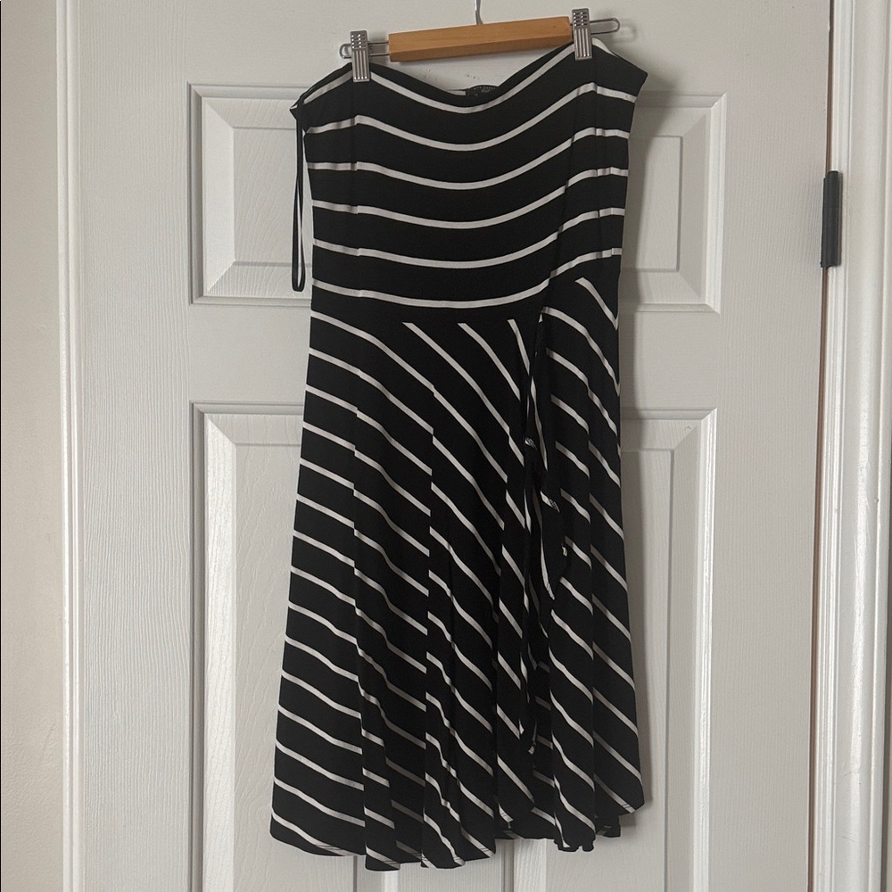 Ann Taylor Strapless Black and White Dress